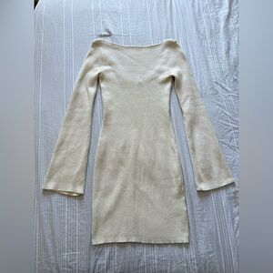 H&M Long-Sleeve Cream Dress
